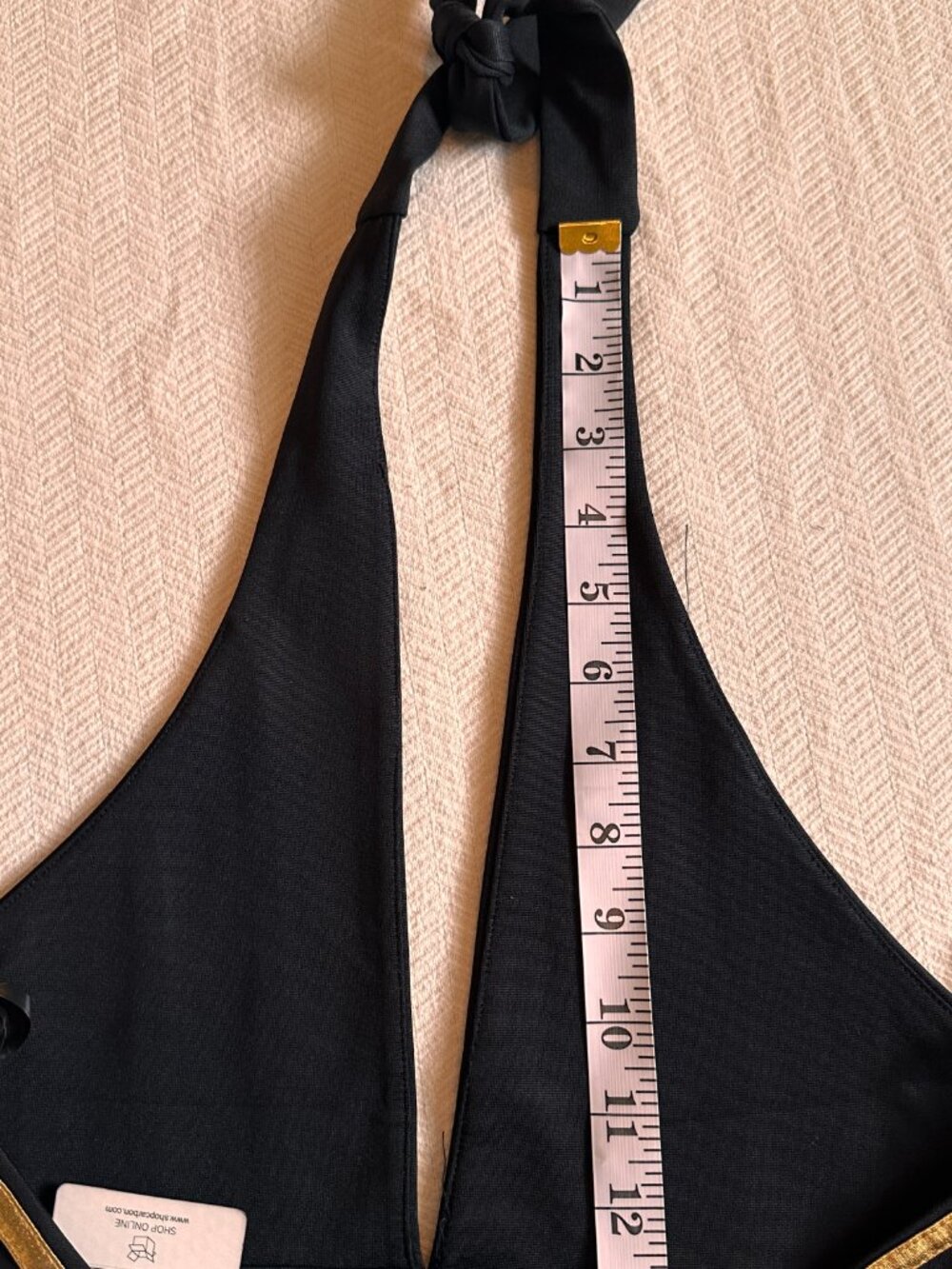 CARBON JEANS COMPANY Art Deco Black & Gold Metallic Halter Mini Dress Sz M NWT - Picture 11 of 14